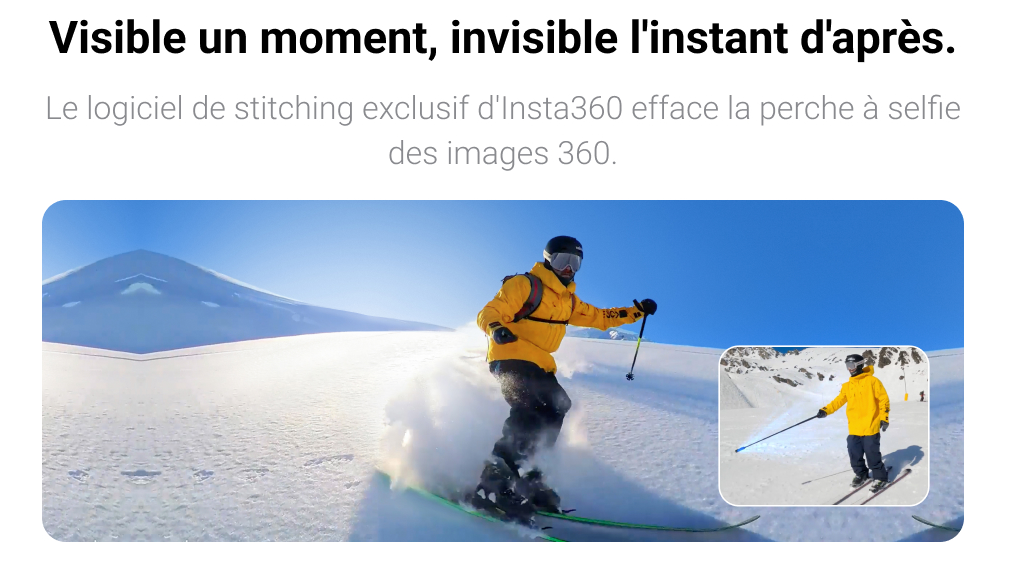 Perche à selfie invisible INSTA 360