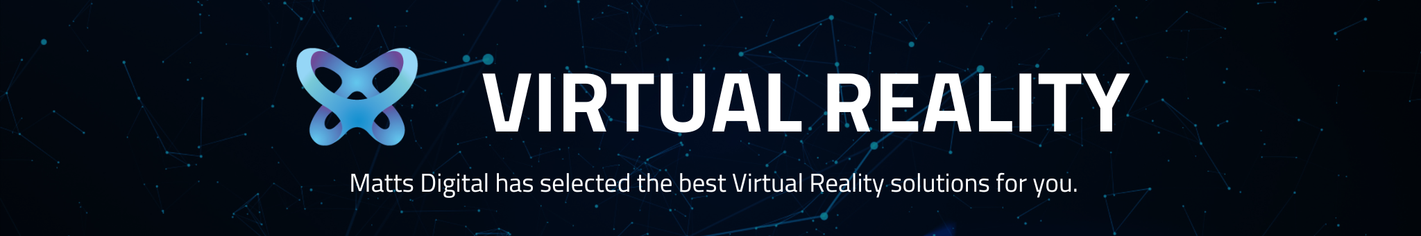 Text 'Virtual Reality' in blue on black background